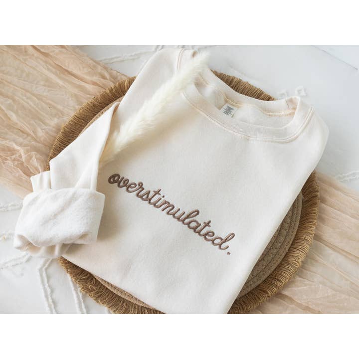 Nunu's Studio - Wholesale Sweatshirt - Women's - Embroidered Overstimulated Anxiety Mental Health Sweatshirt6