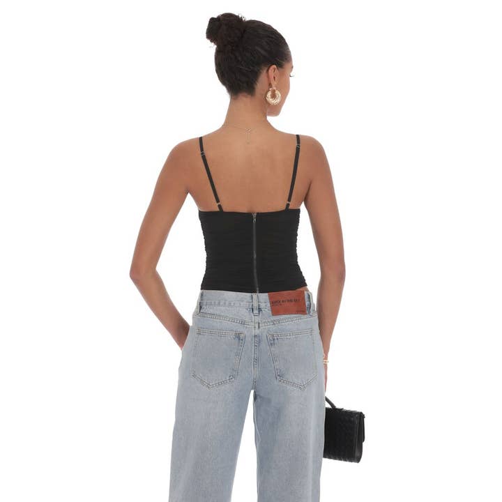 Lucy In The Sky - Wholesale Jurk - Dames - Korset Top van Transparant Mesh in Zwart1