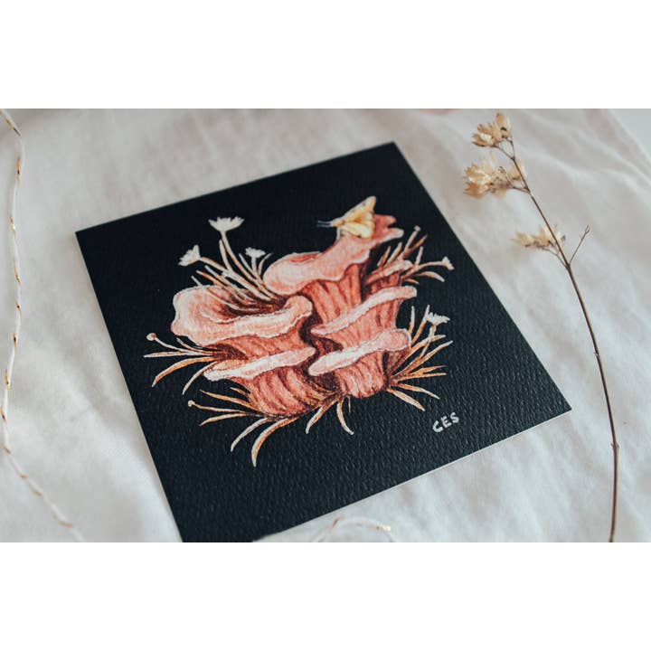 Pink Oyster Mushrooms Framed Print for wholesale by Brevity Art