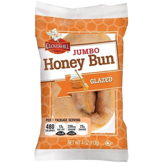 Cloverhill Jumbo Glazed Honeybun 4 oz 6 ct for wholesale by Long Island Candy Factory