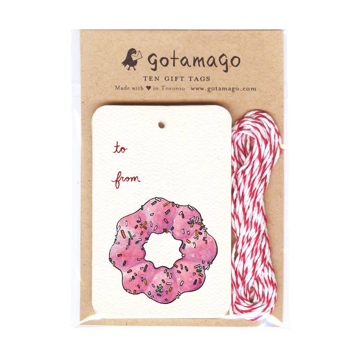 Donut Gave Tags, Sæt med 10 for engroshandel hos Gotamago