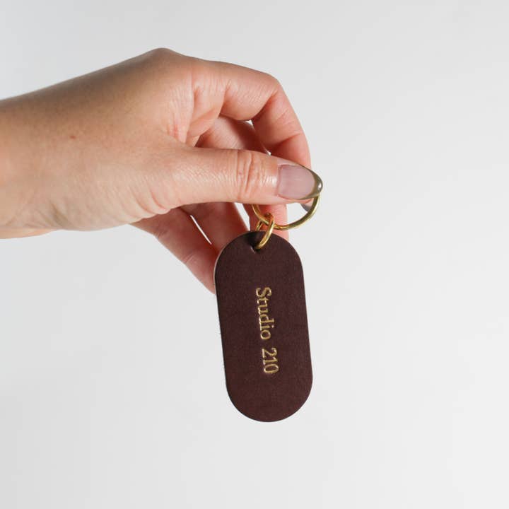 Custom Oval Key Tag for wholesale by Small Hours Workshop