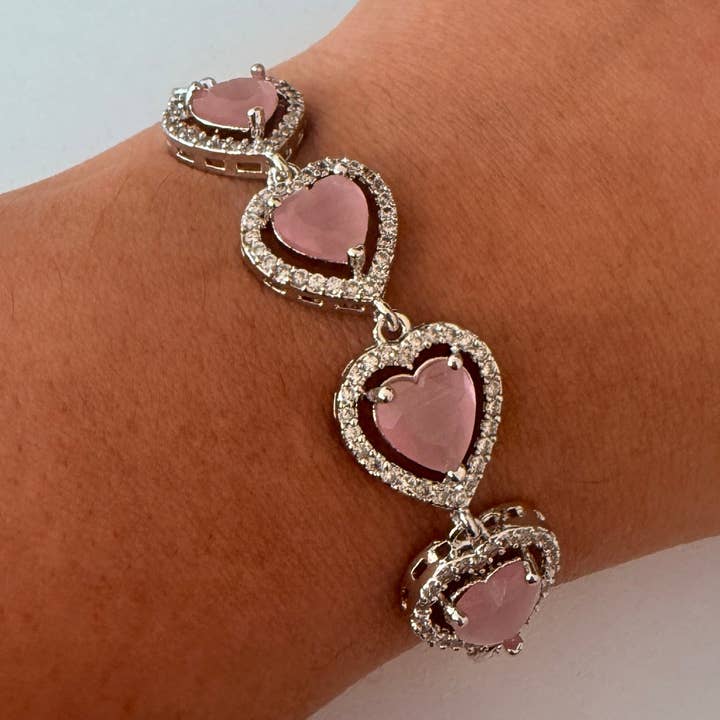 Pink Heart Elegance Bracelet for wholesale by Vinnis Jewelry
