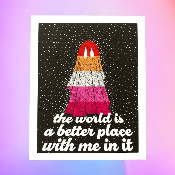 Lesbian Pride Ghost Art Print: LGBTQ+ Self-Love (8x10) for wholesale by Solo Souls