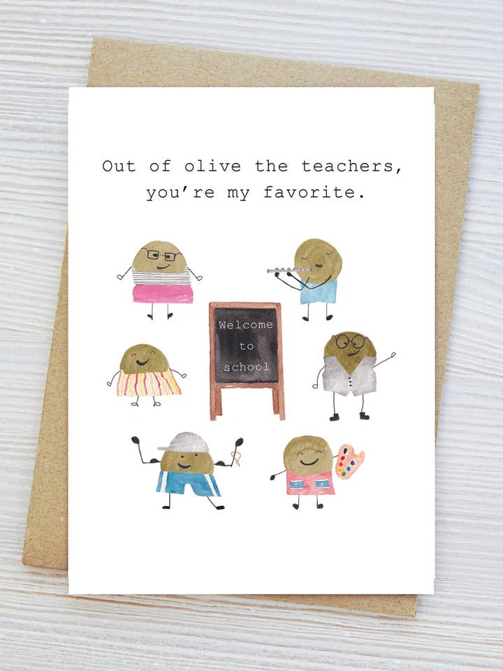 Carte de remerciement pour enseignant, Amour pour enseignant, Coquin, Vierge pour la vente par Jennifer Vaudo Art