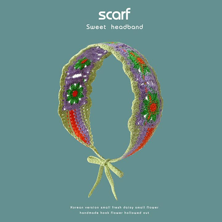 Funkyrel® Atzbranding Limited - Wholesale Fashion Headband - Women's - Handmade Crochet Daisy Headband - Summer's Perfect Accessory