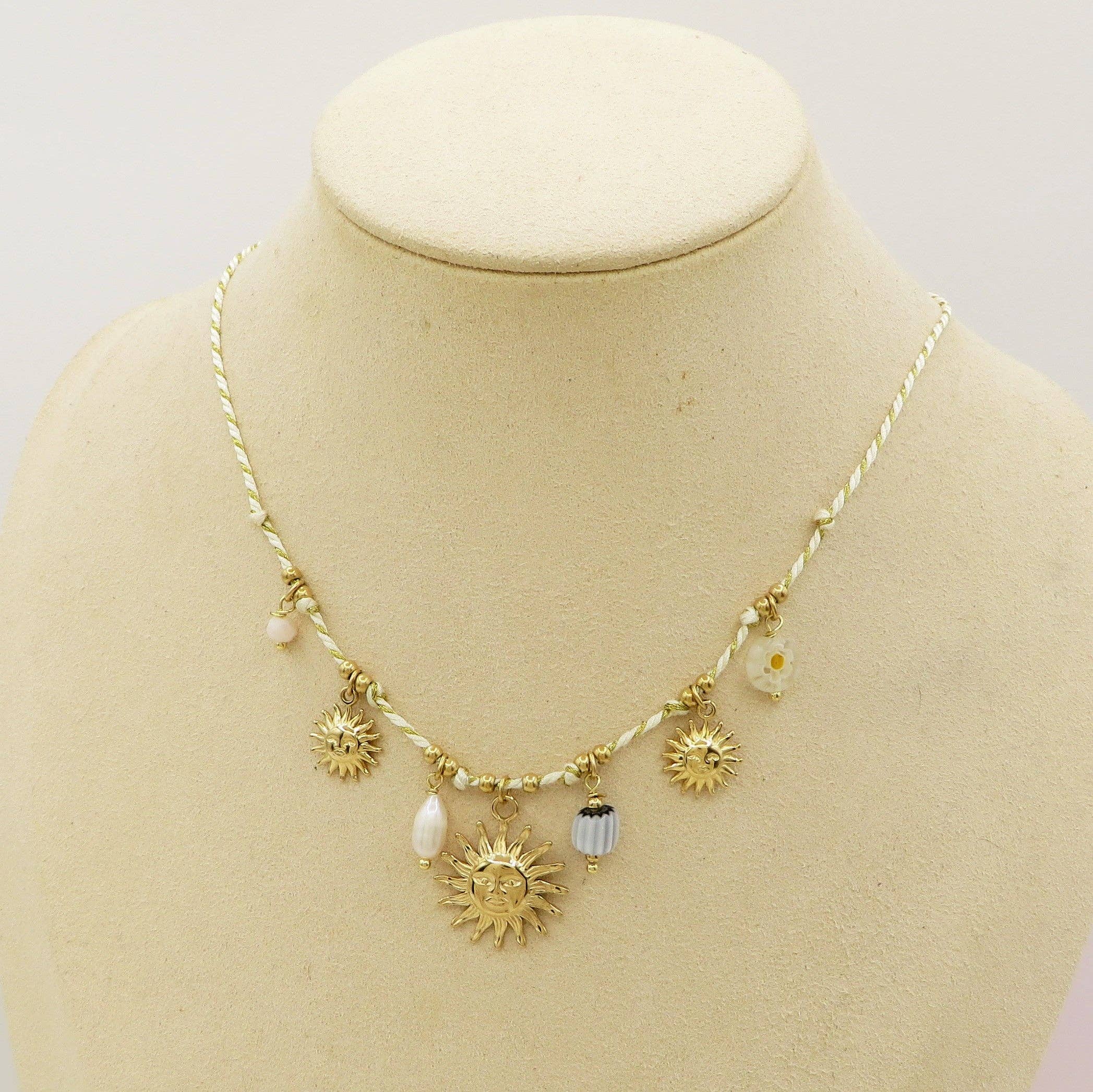 Daemon srls - Wholesale Pendant/Charm Necklace - SOLEIL COLLANA - ACCIAIO inossidabile - Collana catena charms sole e murrine0