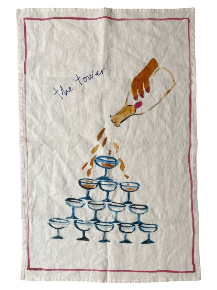 The Tower - Linen Teatowel for wholesale by Dinette