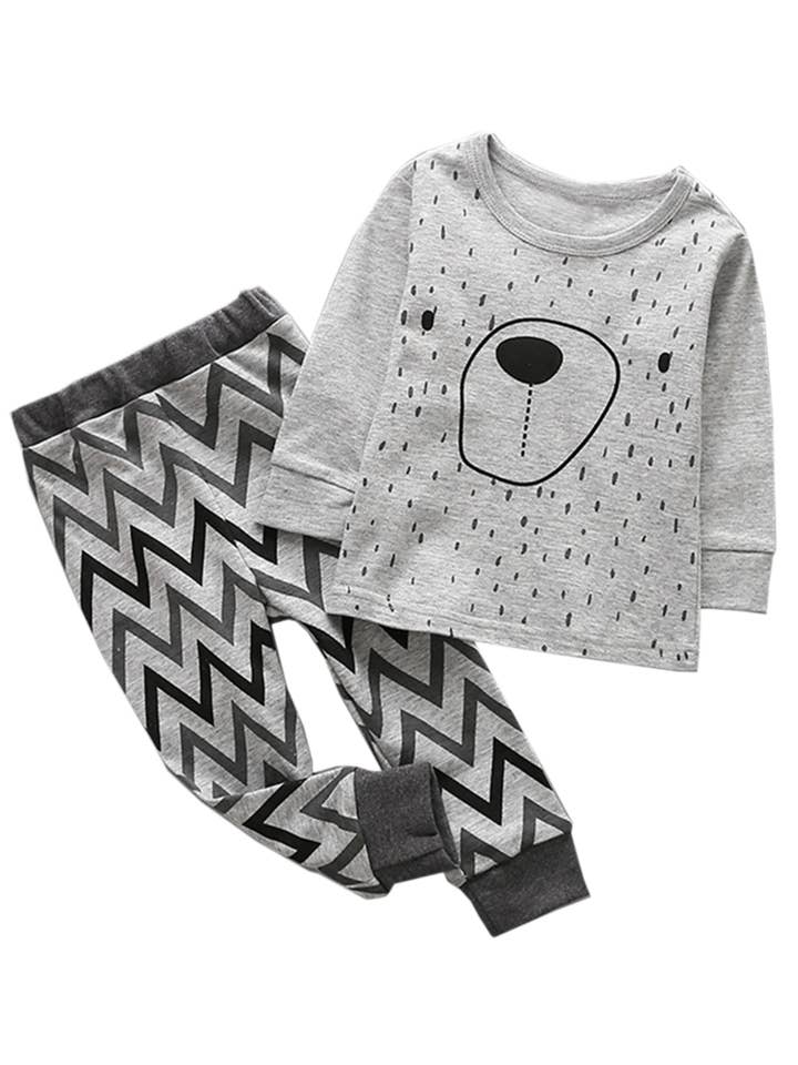 Fennco Styles - Wholesale Top & Pant Set - Kids - Animal Graphic 2pcs Boy Clothing Set