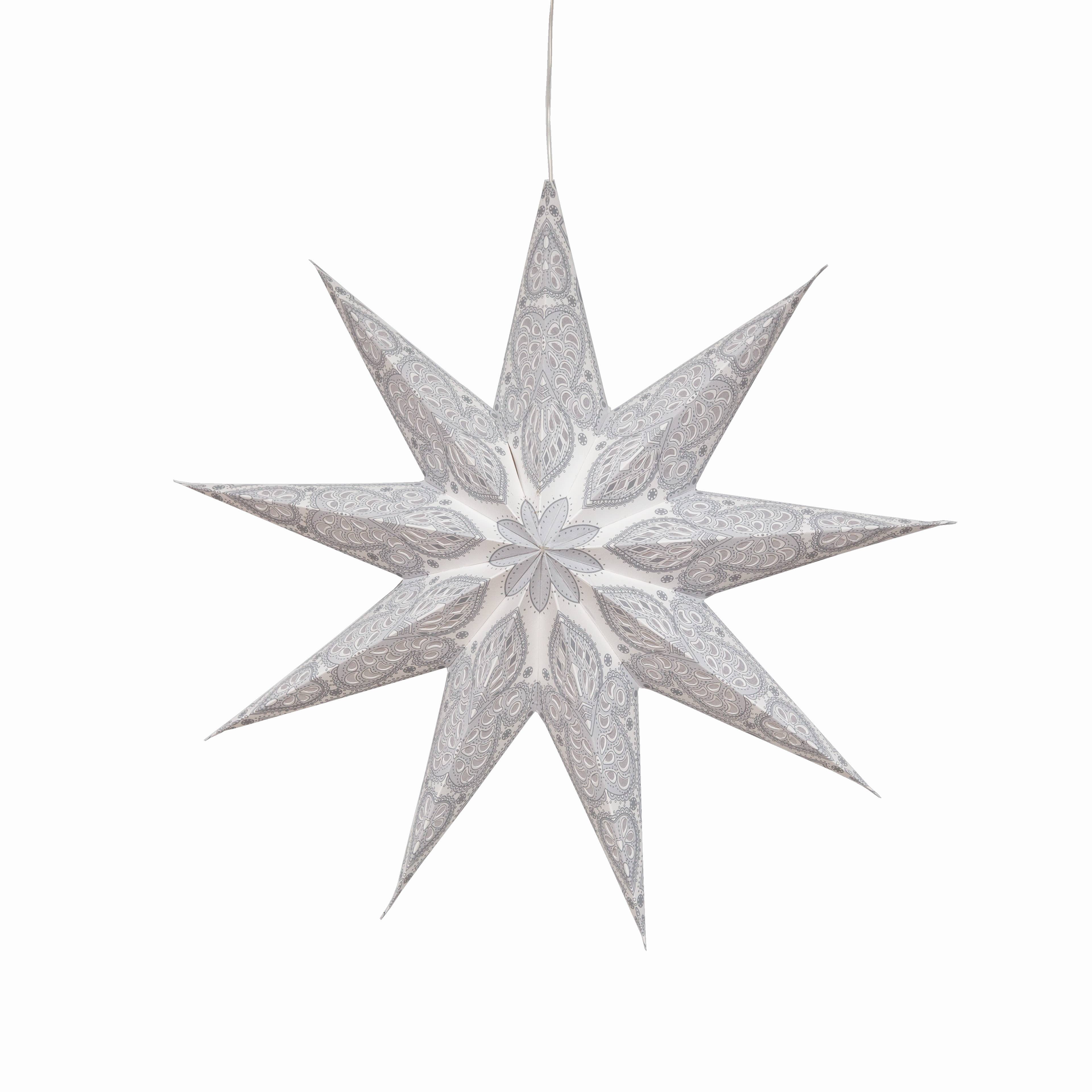 Artschatz LLC - Wholesale Paper Lantern/Lamp - Phoenix ~ 9 Pointer, 17", White Paper Star Lantern Light Paper Star Lantern Light7