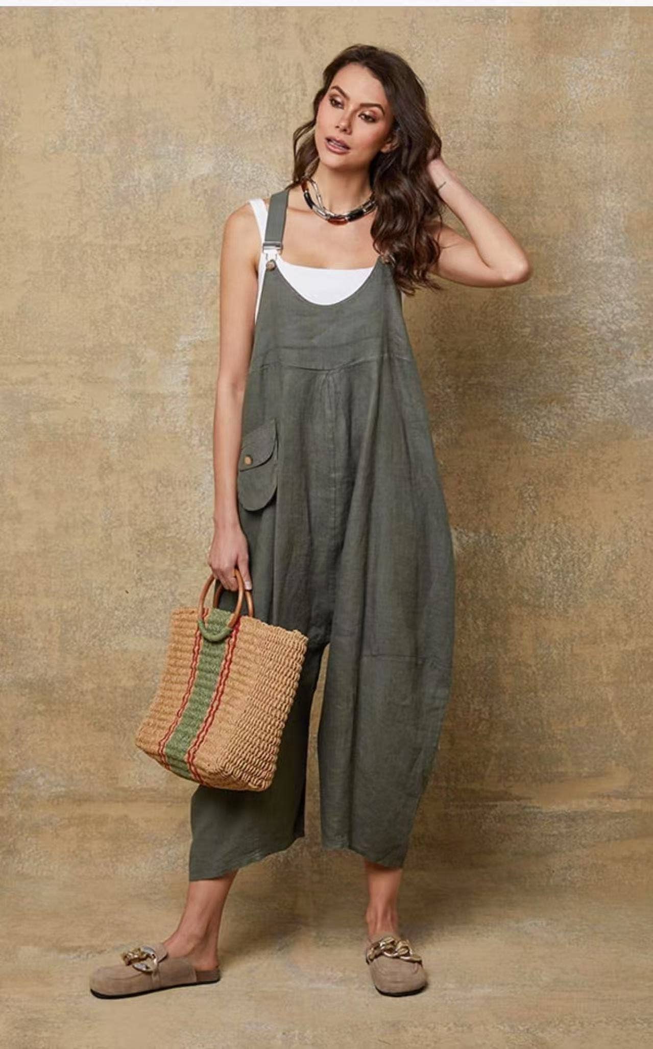 LÉA & LUC - Wholesale Overalls - Women's - 100% linen jumpsuit REF. 7222922