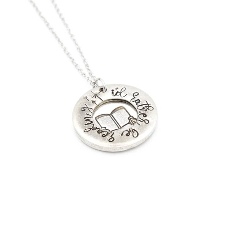 I'd Rather Be Reading Necklace for wholesale by Stamp and Stampbility