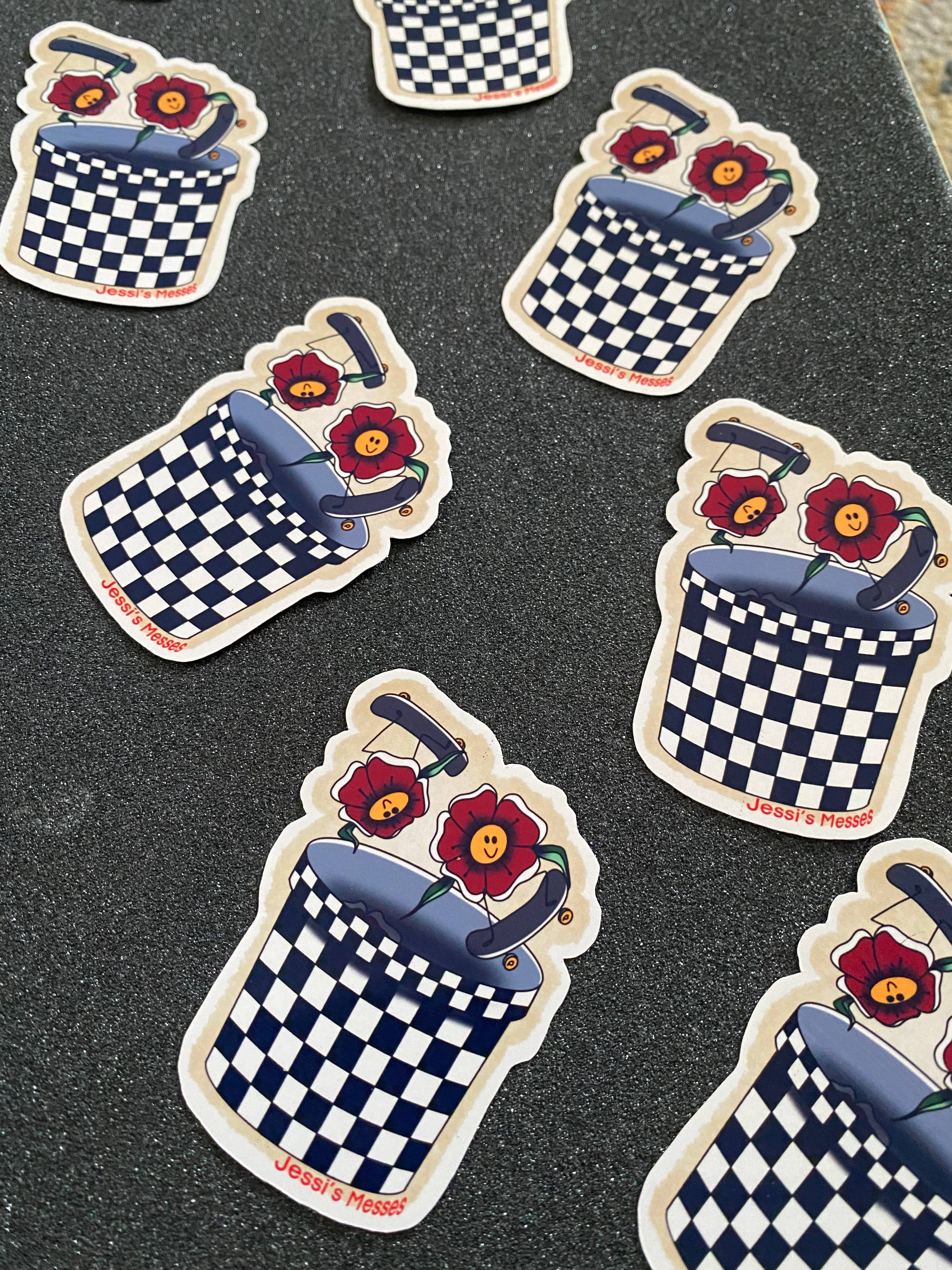 Jessi's Messes - Wholesale Sticker - Skateboarding Flowers Sticker1