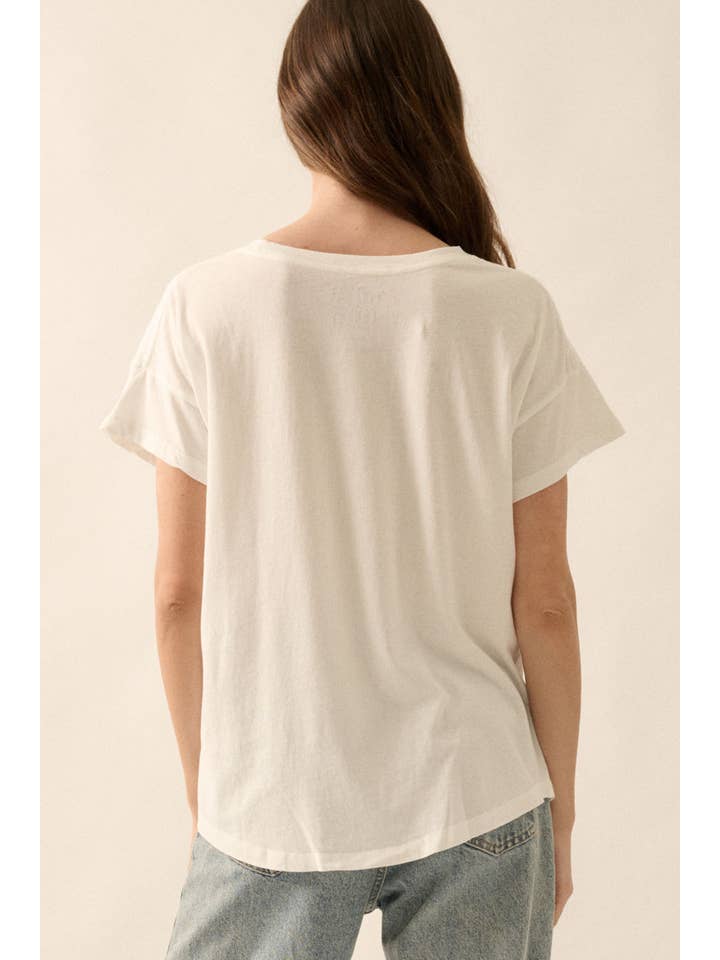 Ivory One of a Kind Vintage-Print Graphic Tee for wholesale on Faire5