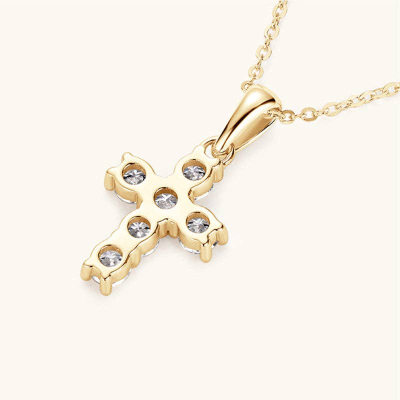 Perimade & Co. LLC - Wholesale Pendant/Charm Necklace - Moissanite Cross Pendant Necklace in 925 Sterling Silver3