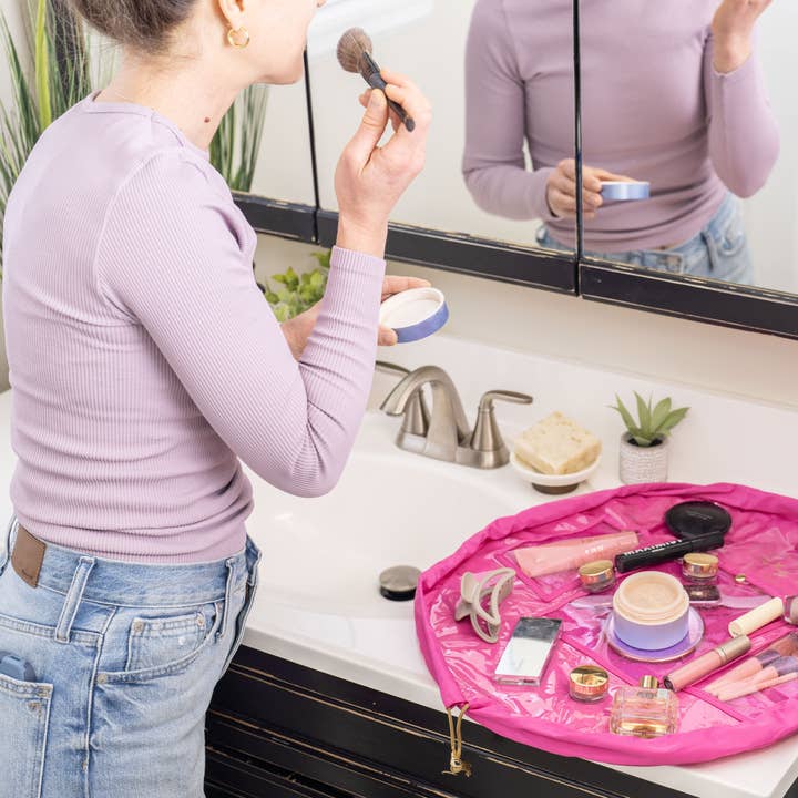 Best Bags - Venta al por mayor Bolsa para maquillaje - Bolsa de maquillaje acolchada con cordón plano, organizador de cosméticos 1