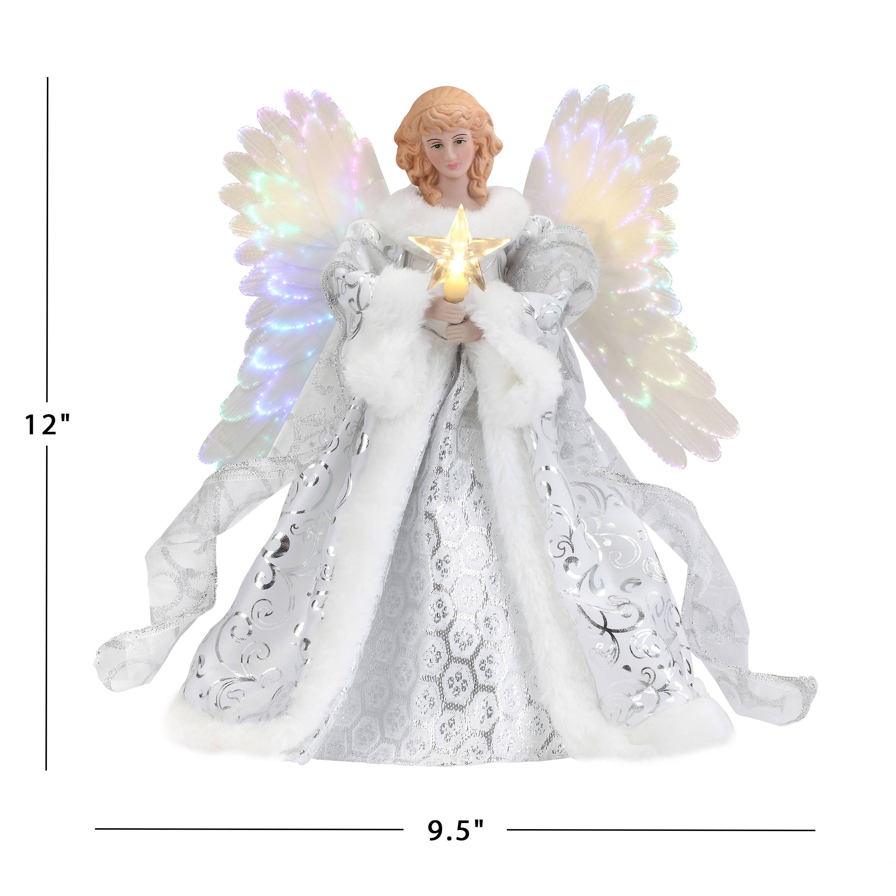 Mr. Christmas - Wholesale Tree Topper - Fiber Optic Animated Tree Topper - White Angel2