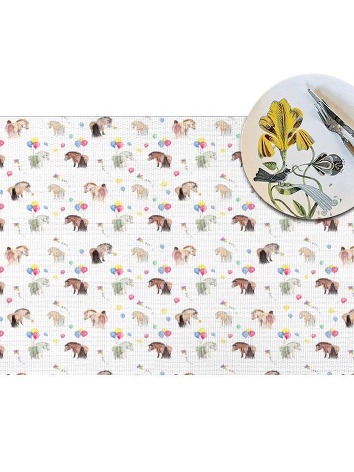 Niedliche Ponys Ballons - Platzsets, 4er-Set für den Großhandel von Sona Equestrian