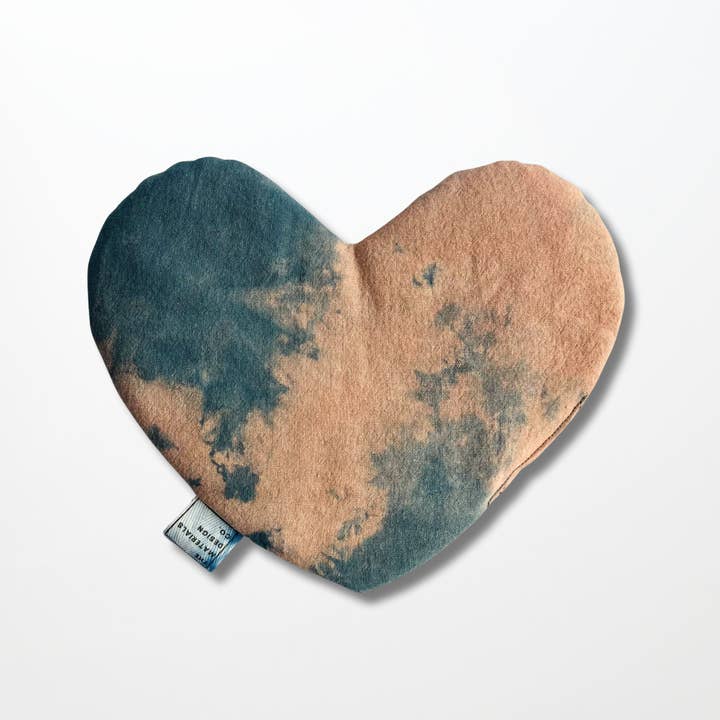 Heart Eye Pillow - Botanically Hand Dyed - Peach for wholesale by The Materials Design Co.