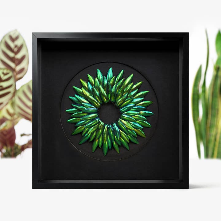 Curated Studio - Wholesale Picture Frame - Jewel Beetle Elyra Amaryllis Mosaic Wall-Hanging Home Decor