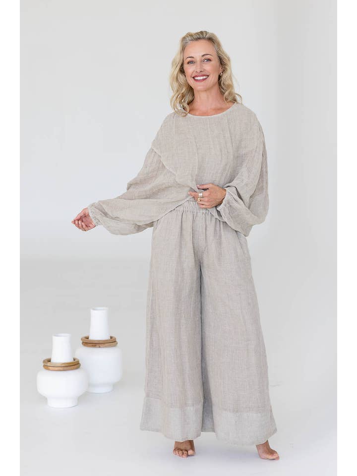 Kosa Reversible Linen Top - Natural for wholesale on Faire2