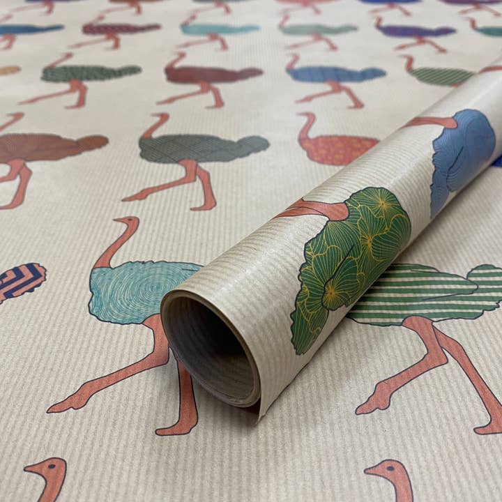Hansel - Vendita all'ingrosso Rotoli di carta da regalo - Confezione regalo Ostrich Fiesta