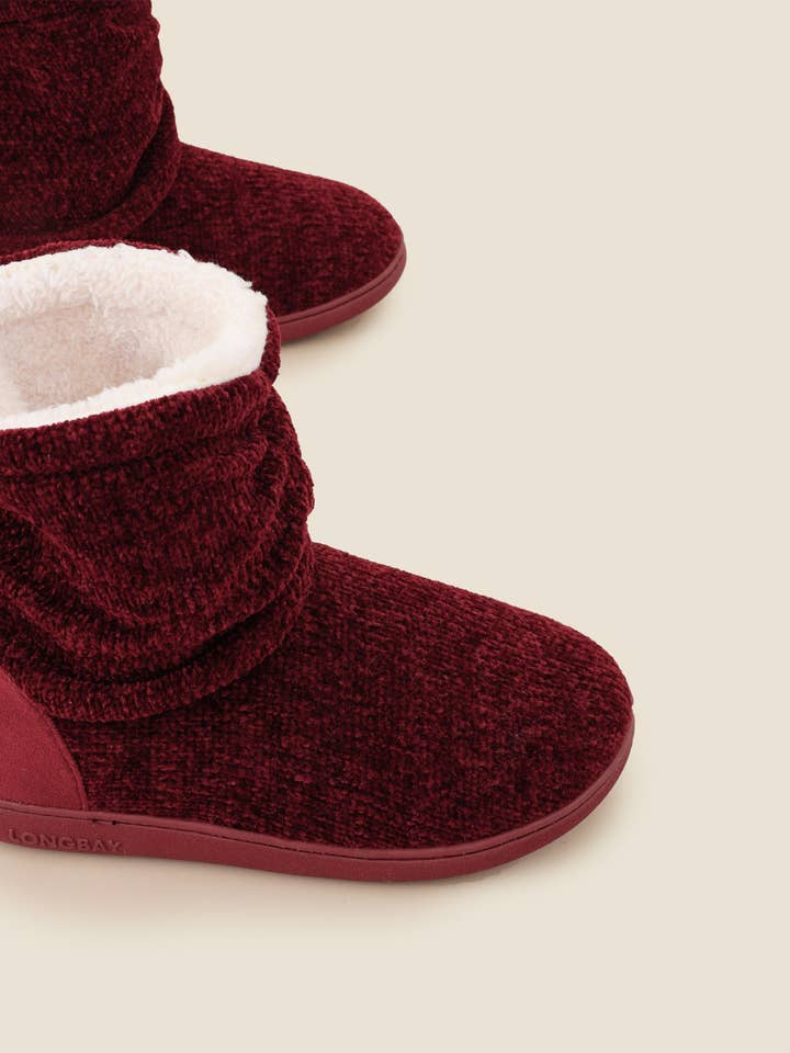 LongBay - Vente Bottines – femme - Chaussons bottillons en tricot chenille pour femmes Fuji23