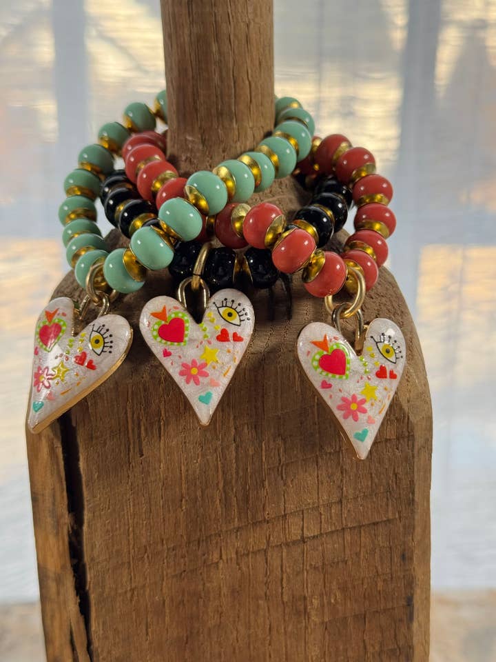 Creative Heart Beaded Bracelet for wholesale by Loulu Designs