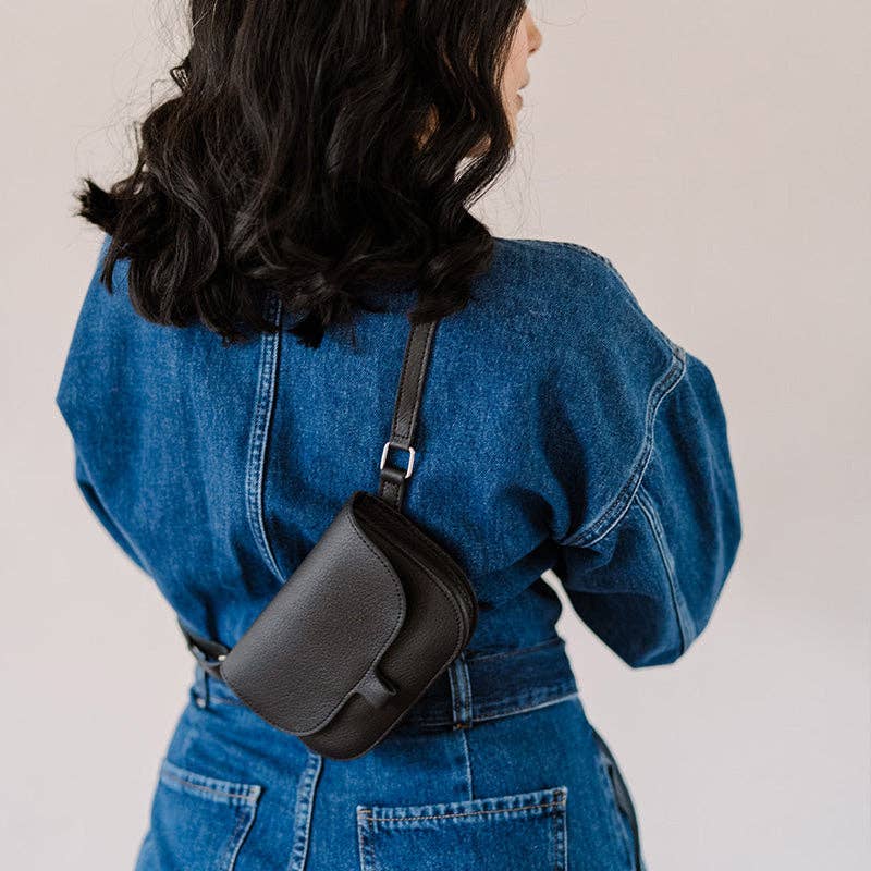 Keecie - Vente Sac à bandoulière – femme - Sac bandoulière Little Fox en cuir noir2