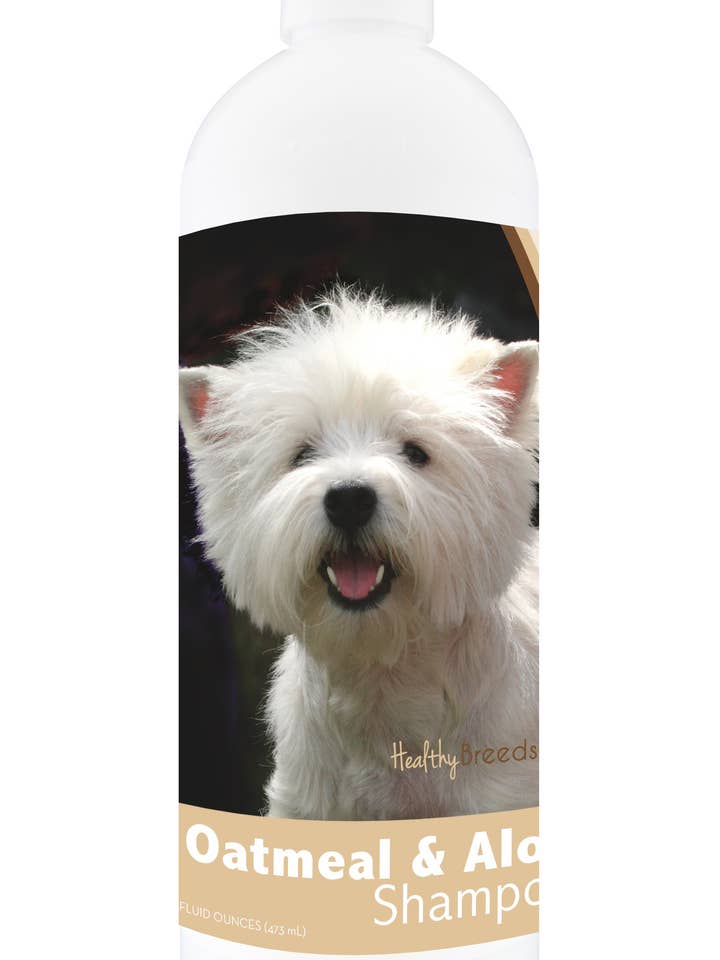 West Highland White Terrier Oatmeal Shampoo with Aloe 16 oz for wholesale by Healthy Breeds