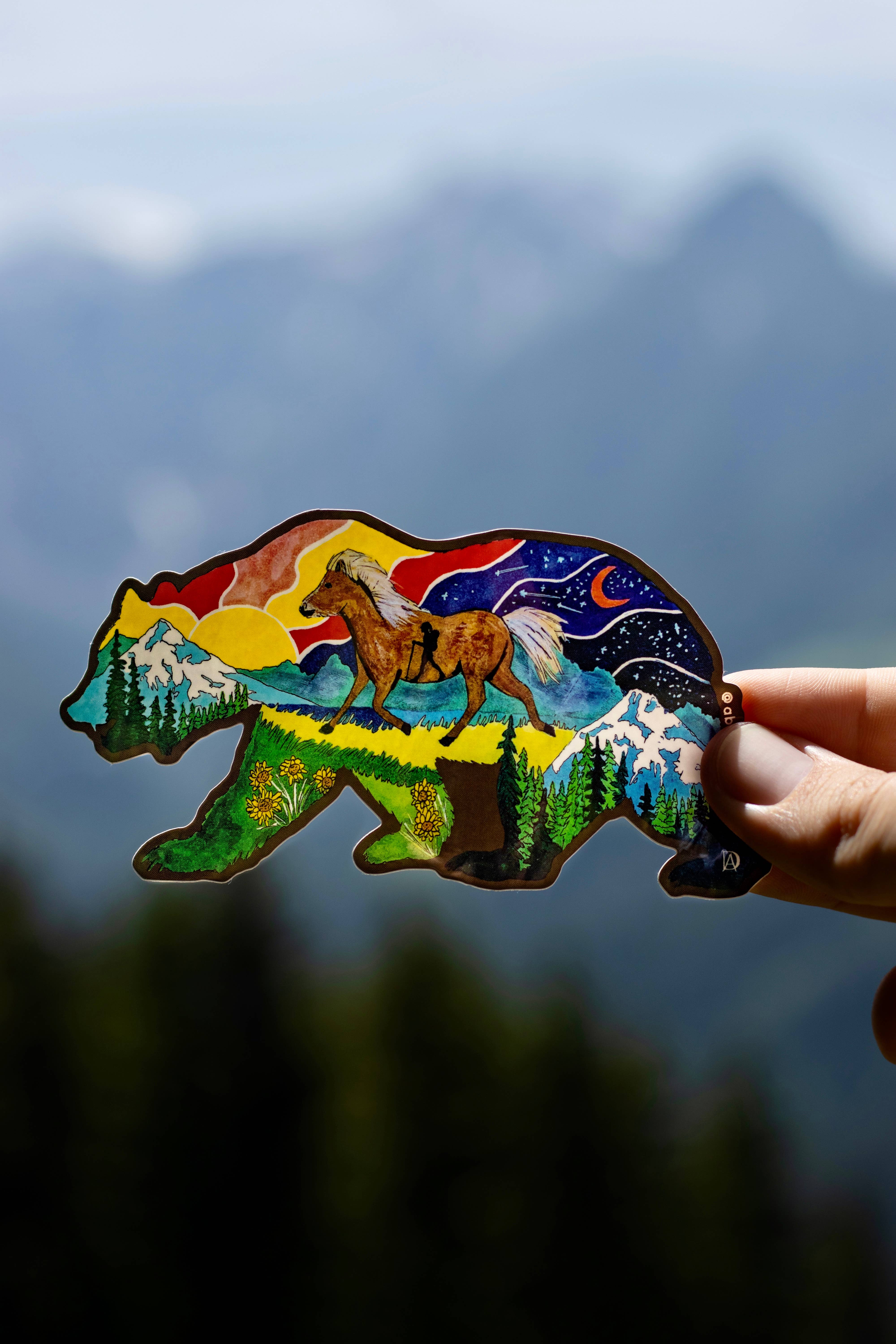 Abstract Hikes - Wholesale Sticker - Hiking Sticker: "Pony Bear"1