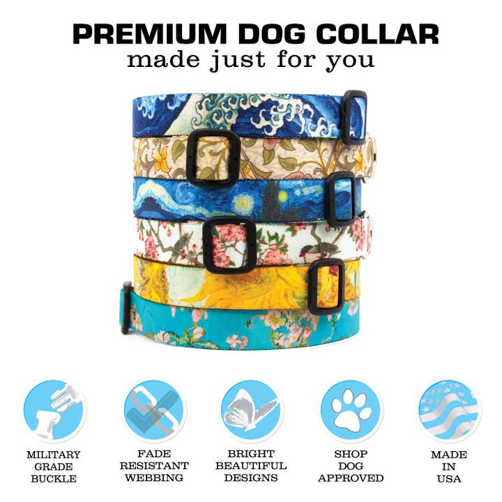 Buttonsmith - Wholesale Pet Collar - Dog - Hokusai Waves Art Dog Collar - Made in USA