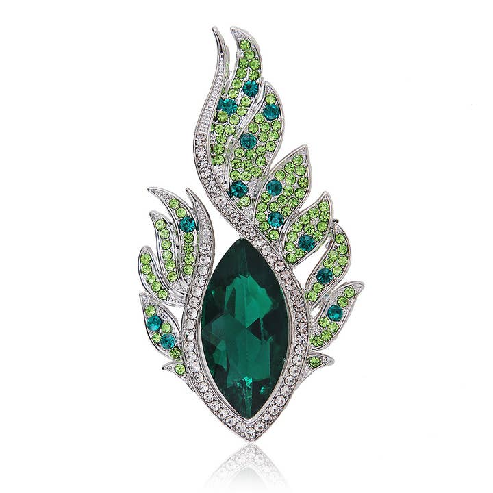 Ole - Wholesale Brooch - Feather Eye Crystal Rhinestone Brooch Pin