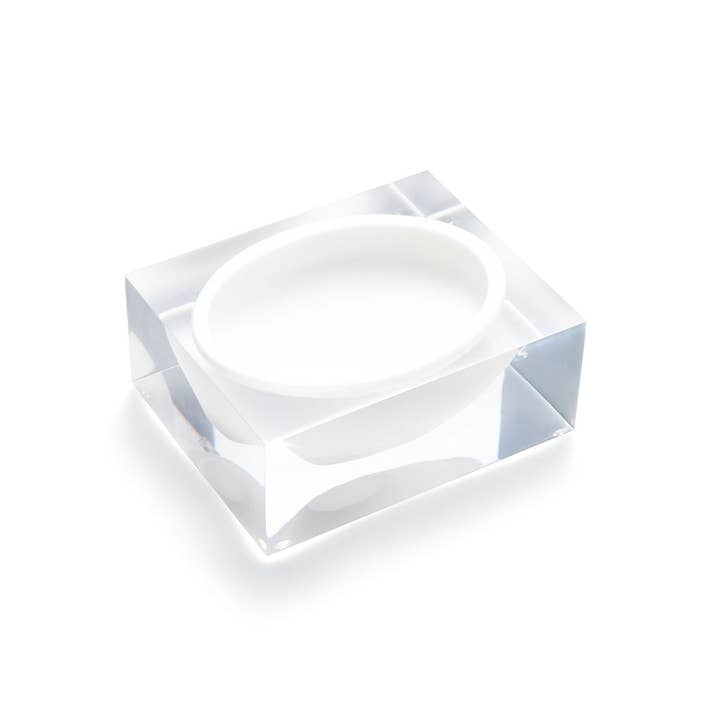 JR William - Wholesale Decorative Plate/Dish/Bowl - Acrylic Block Bowl in Hamptons White Home Decor - Gift