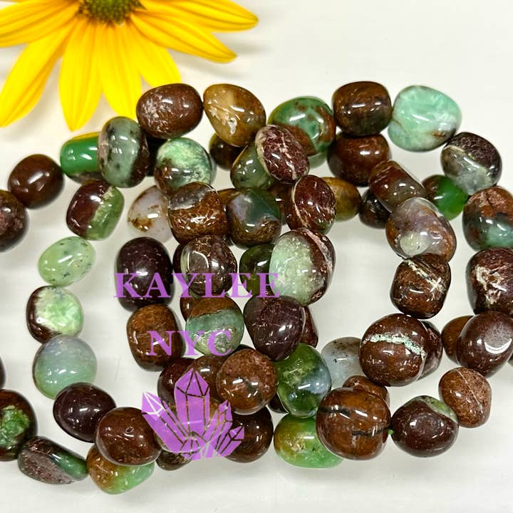 KayleeNYC - Wholesale Beaded Bracelet - Natural Chrysoprase tumble Stretch Bracelet1