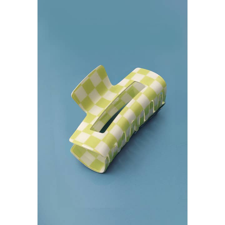 JOSSLYN by wall to wall - Vendita all'ingrosso Fermaglio per capelli - Donna - Jumbo mollette per capelli in resina a scacchi 10 cm | 40H6648