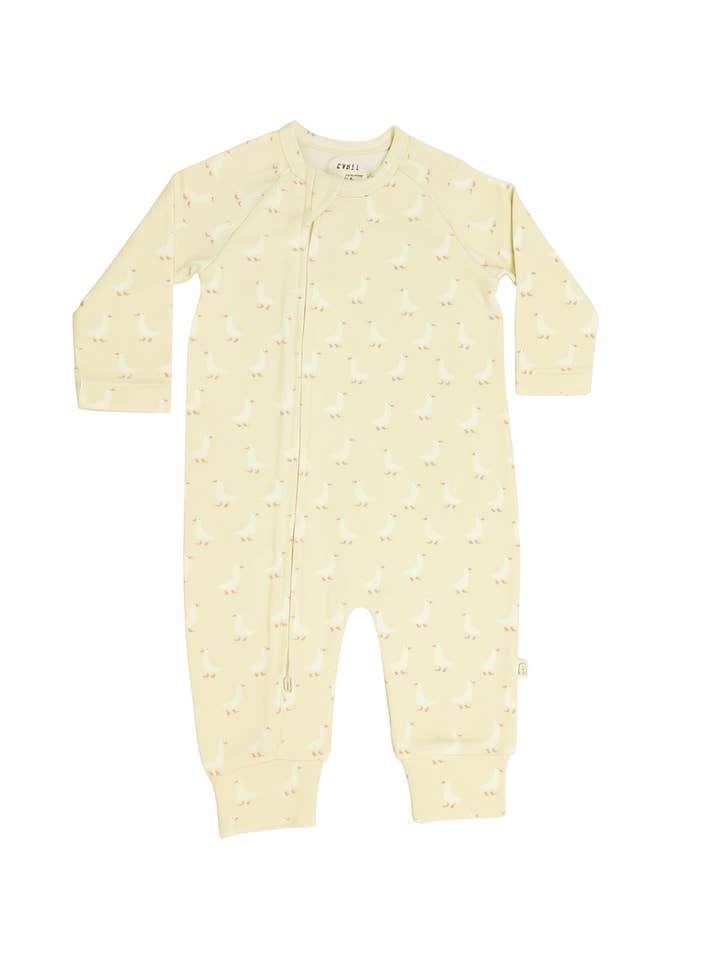 Combinaison en coton biologique + modal avec motif oies pour la vente par Dear Hayden