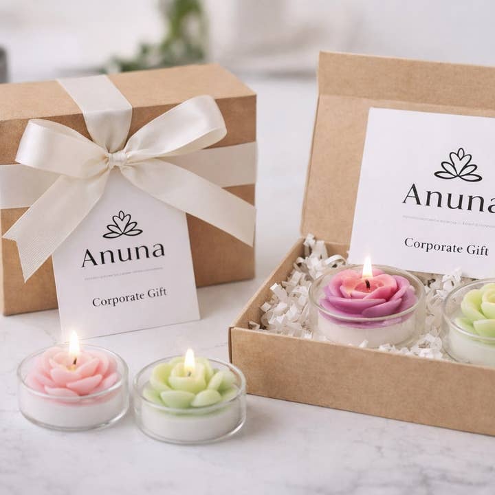Handmade Rose Flower Tealight Candle –Home Décor & Gift Pack for wholesale by Anuna Enterprises LLC