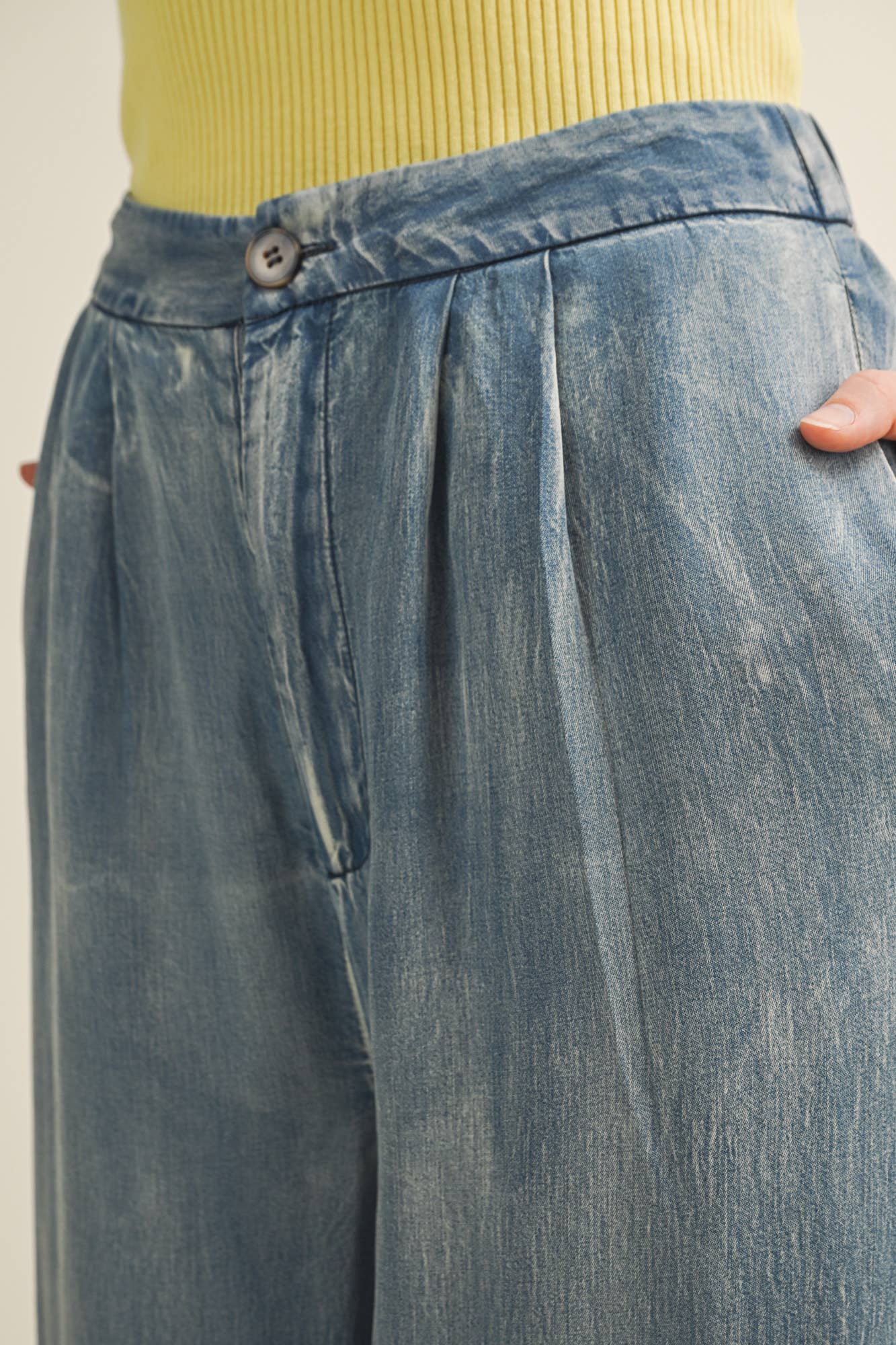 DENIM WIDE LEG PANTS for wholesale on Faire4
