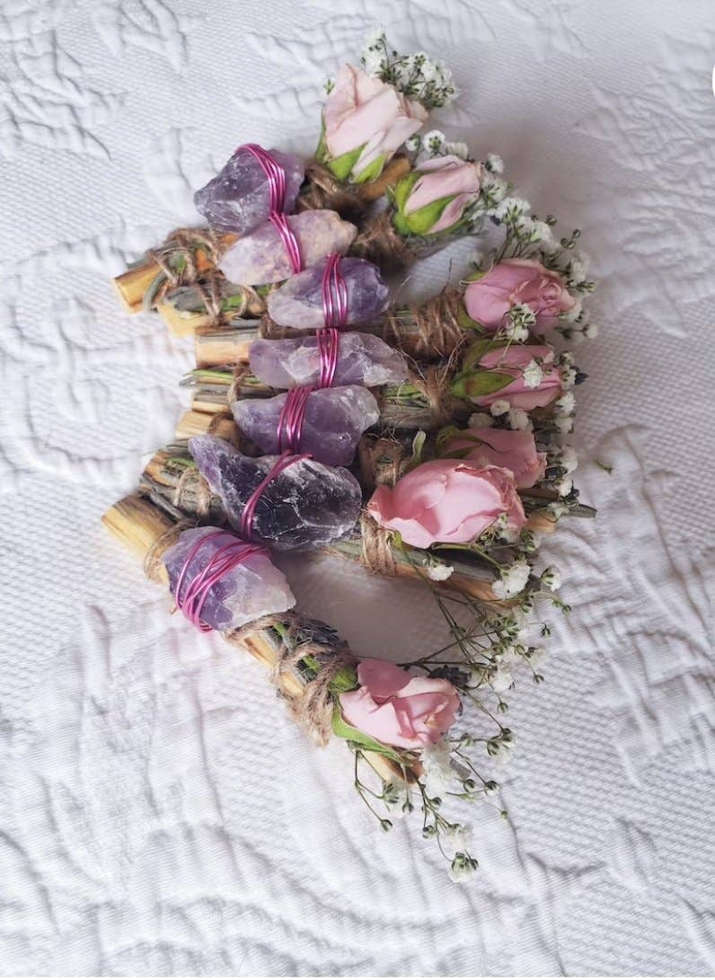 CharlieHaze - Wholesale Sage Bundle - Amethyst, Lavender, Rose and Palo Santo Smudge stick4