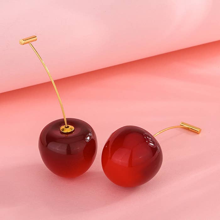 Draad Door Kers Oorbel in Donkerrood voor wholesale door Last True Angel