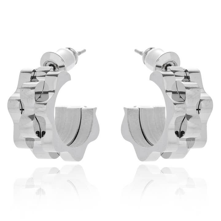 Joe Davies - Wholesale Hoop Earrings - Woven Style Steel Earrings