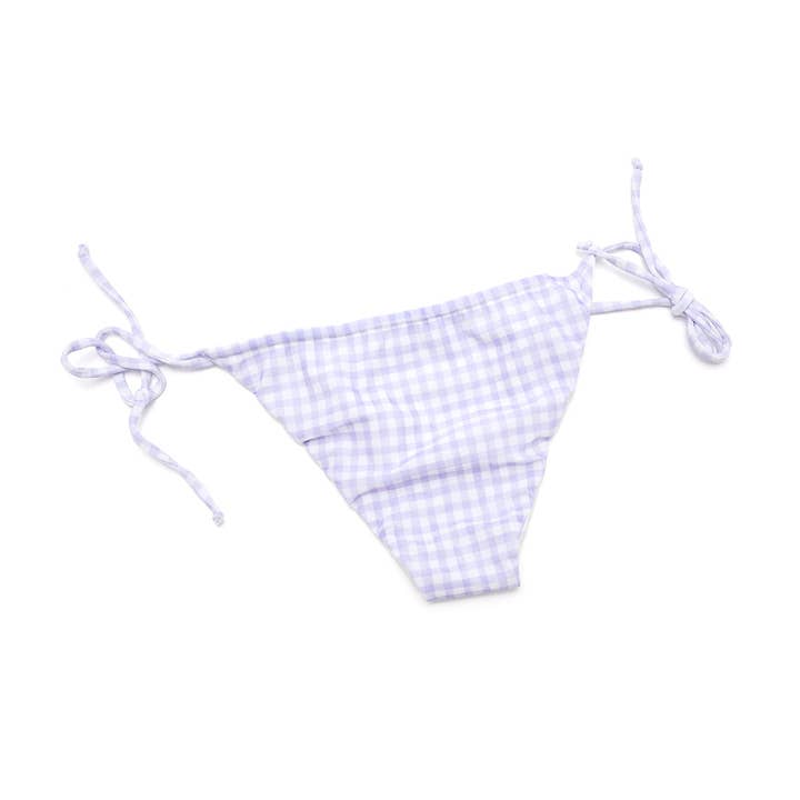 Lavendel Gingham-tryck String Bikiniunderdel - Lavendelfärg för wholesale på Faire