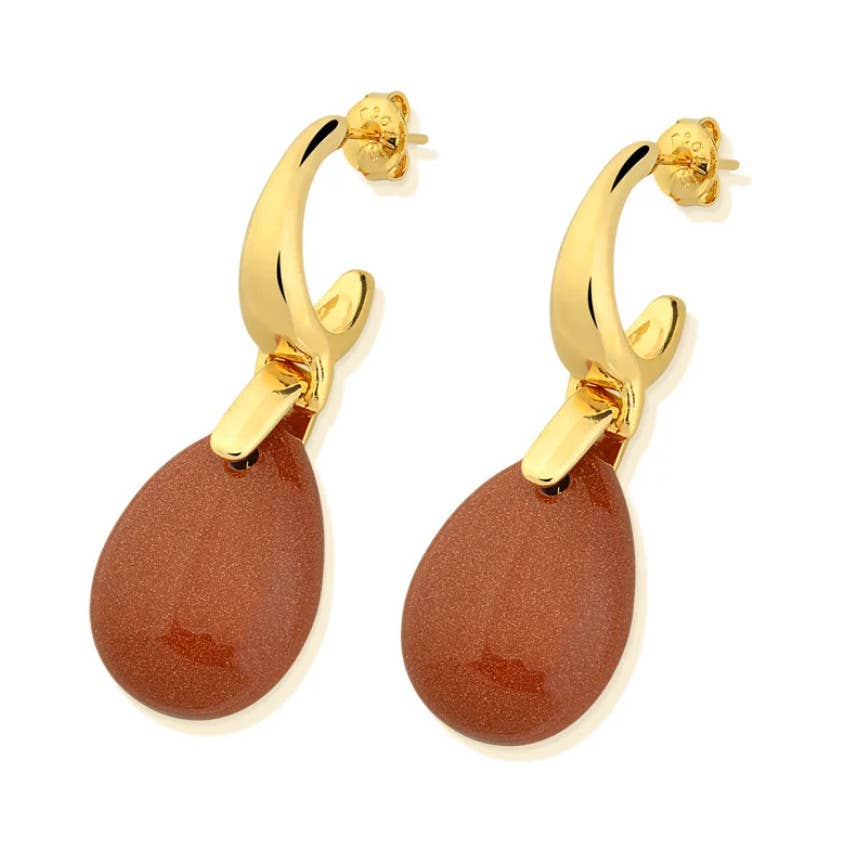 Carla Dieterich – Engroshandel Hængeøreringe og creoløreringe – Drop rammeløse ædelsten ørering - røget Obsidian1