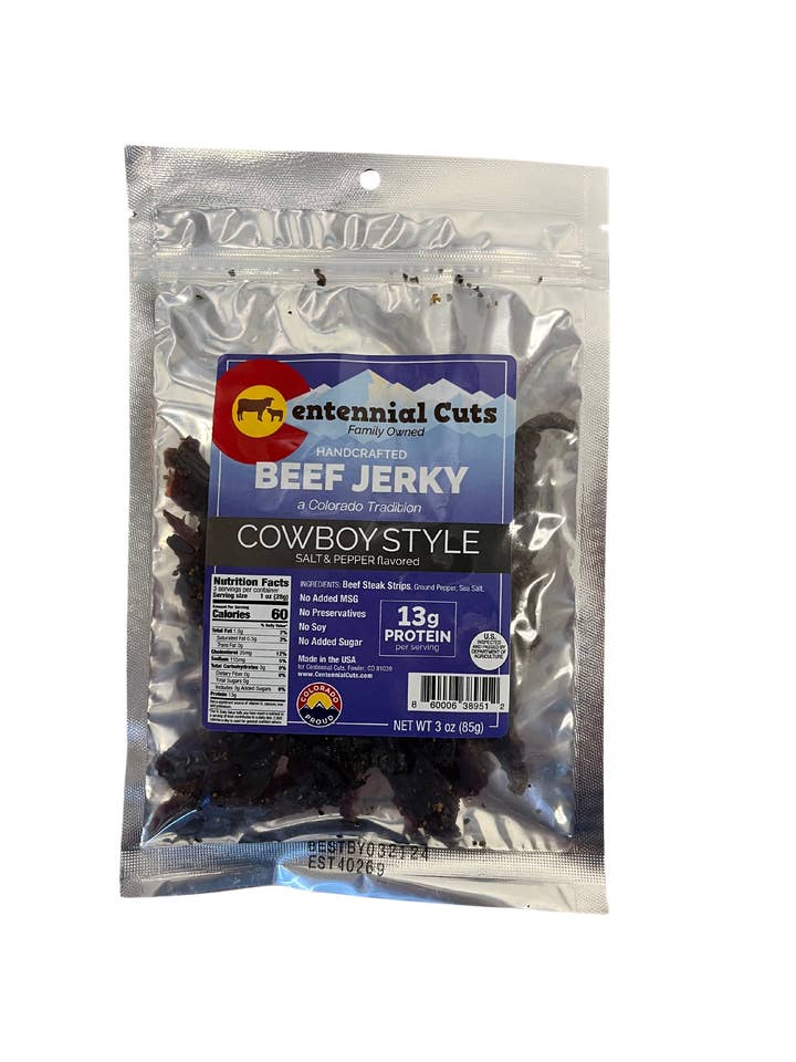 3 oz Cowboy Style Beef Jerky for wholesale by Centennial Cuts