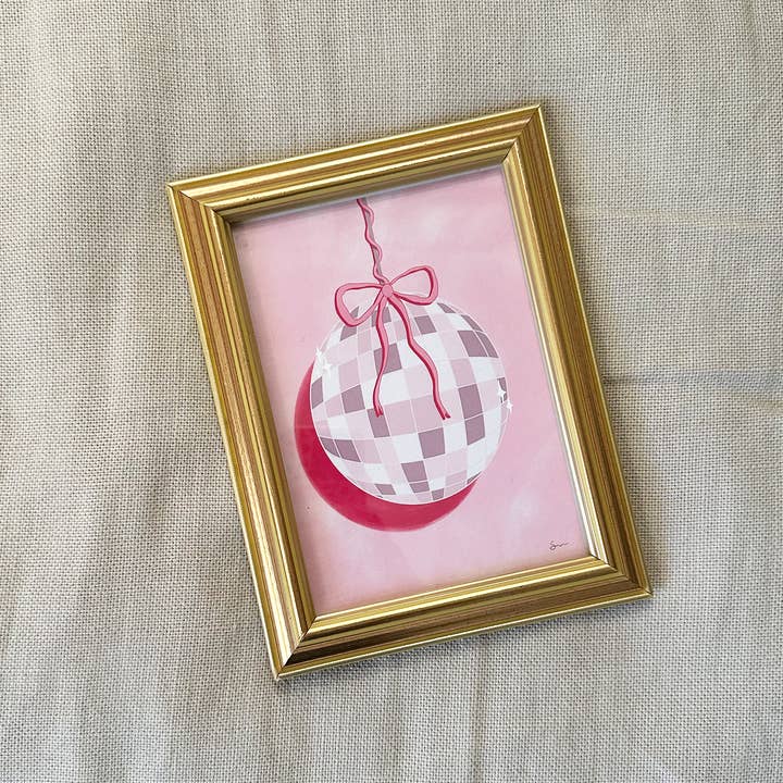 Kunstdruck einer rosa Discokugel | Wanddekoration für den Großhandel von Smar Art