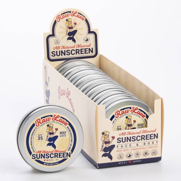 Raw Love Sunscreen - Wholesale Sunscreen - Raw Love Sunscreen 4oz Tin