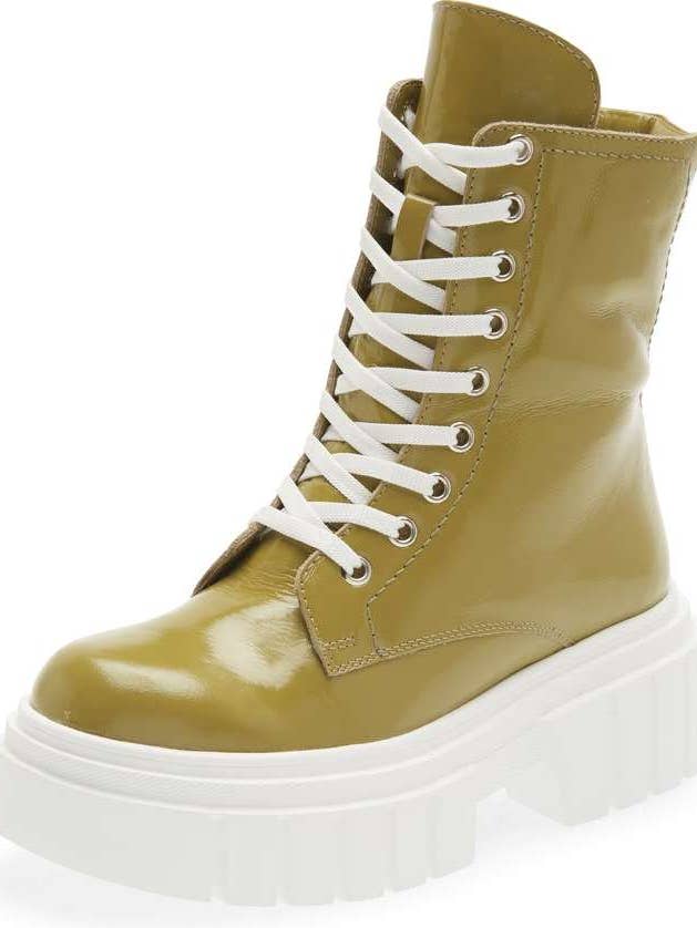 STIVALETTO BRACE IN VERNICE - OLIVE per la vendita all'ingrosso da parte di Sheridan Mia