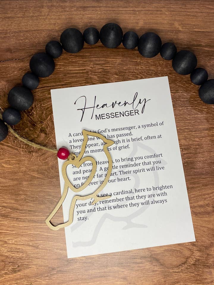 Heavenly Messenger CARDINAL Ornament, Cardinal Ornament, In Memory Ornament, Memorial Car Charm, Grieving Gift for wholesale by Creekside Cottage Designs