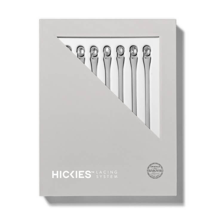 HICKIES - Wholesale Shoelaces - Unisex - HICKIES with Crystals by Swarovski© Grey/Clear